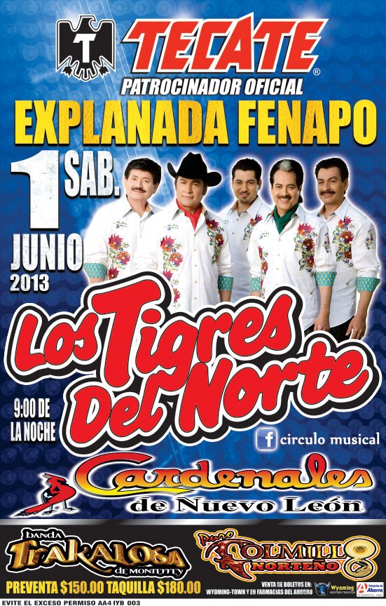 Los Tigres del Norte en la explanada de la FENAPO @ Explanada de la FENAPO | San Luis Potosí | San Luis Potosí | México