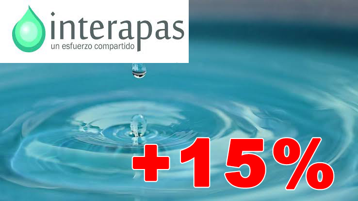 Interapas propone un aumento del 15% a la tarifa del agua