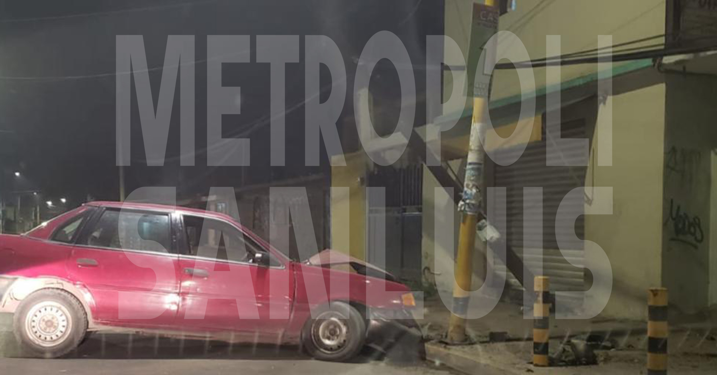 Choca contra un poste y abandona su vehículo en Las Terceras